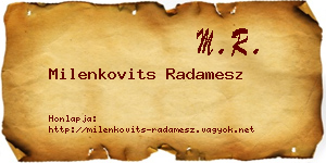 Milenkovits Radamesz névjegykártya
